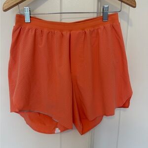 lululemon Men's Fast and Free Lined Coral Athletic Shorts- Size medium, 6”